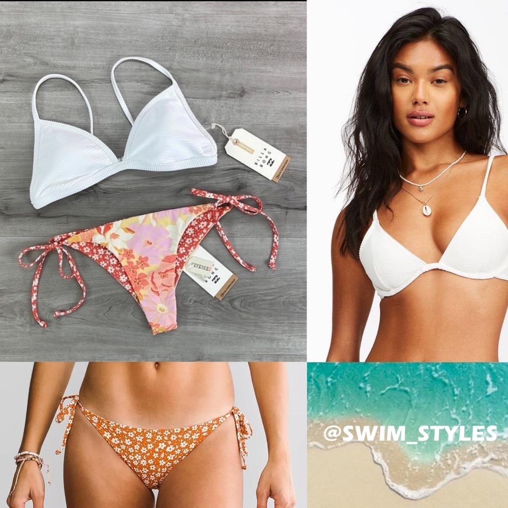 ☀️BILLABONG☀️ TANLINES CECI TRI Made For Daze Reversible Swim Bottom BIKINI